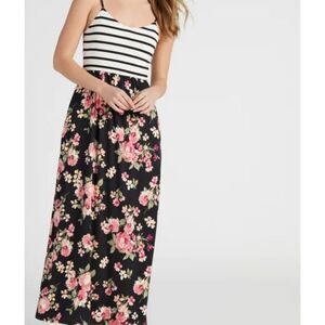 Vanilla Bay Striped And Floral Maxi